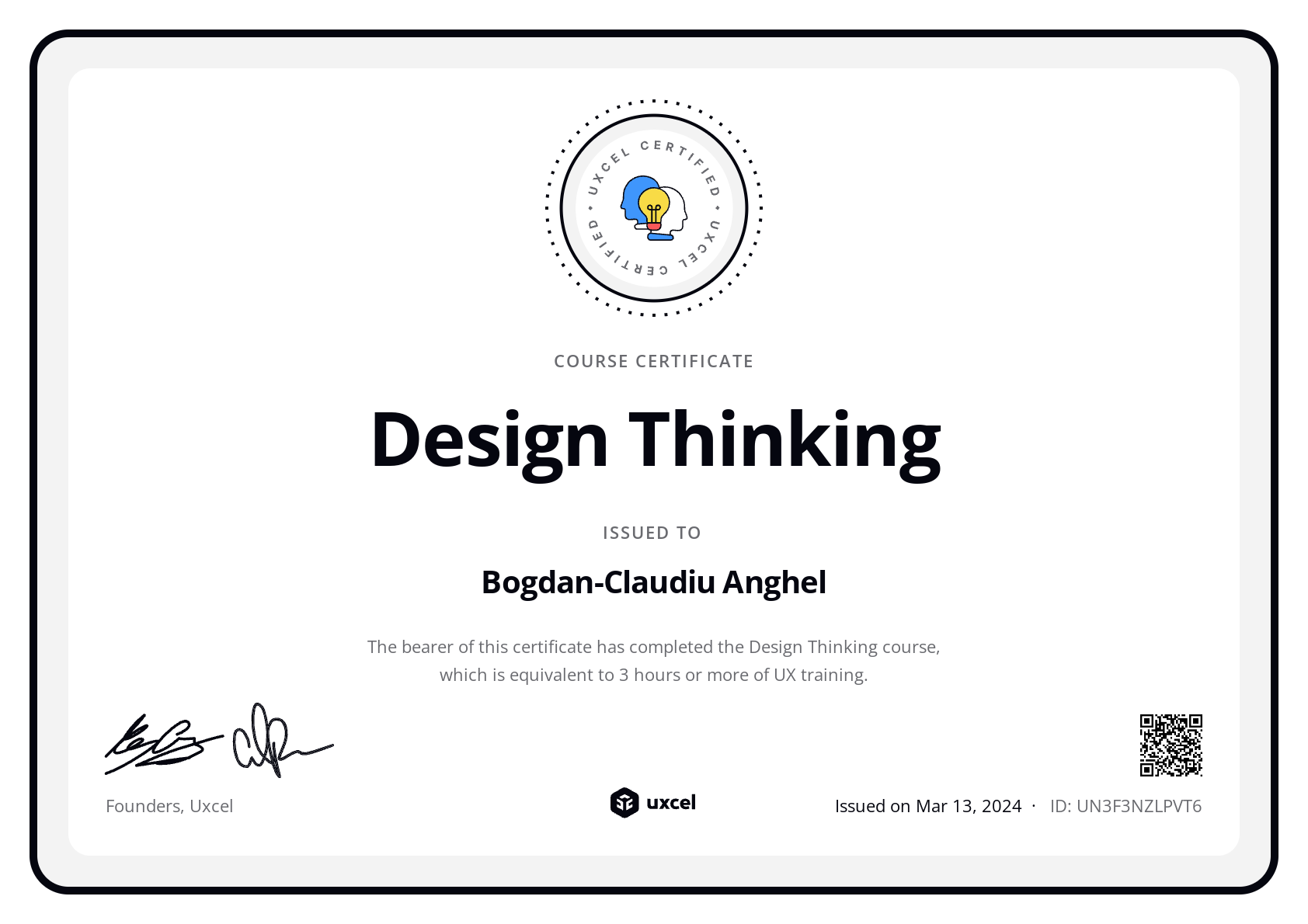 Bogdan-Claudiu Anghel's certificate